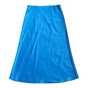 RACHEL ZOE Womens Size 2 Blue Polyester Blend Pull On Elastic Waist Midi Skirt